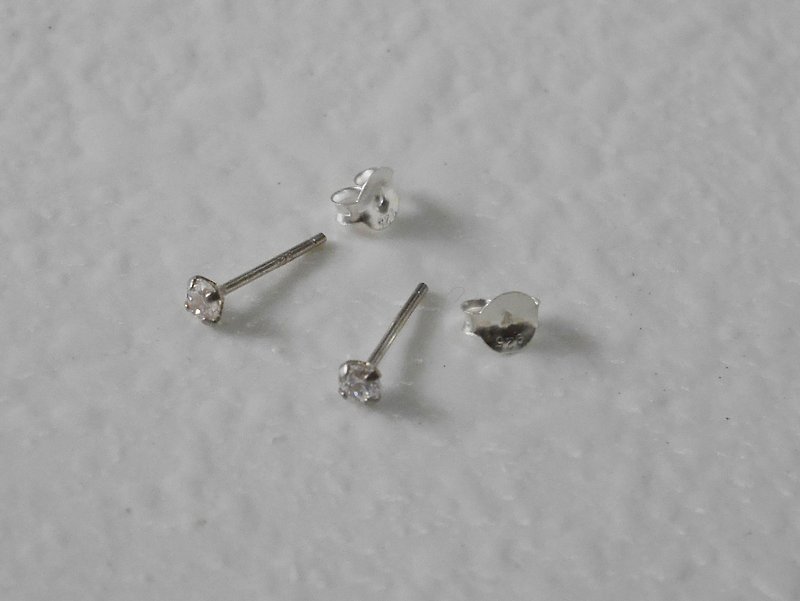 925 Silver| Ear | Stone Earrings Ear - about 3mm - Earrings & Clip-ons - Sterling Silver Silver