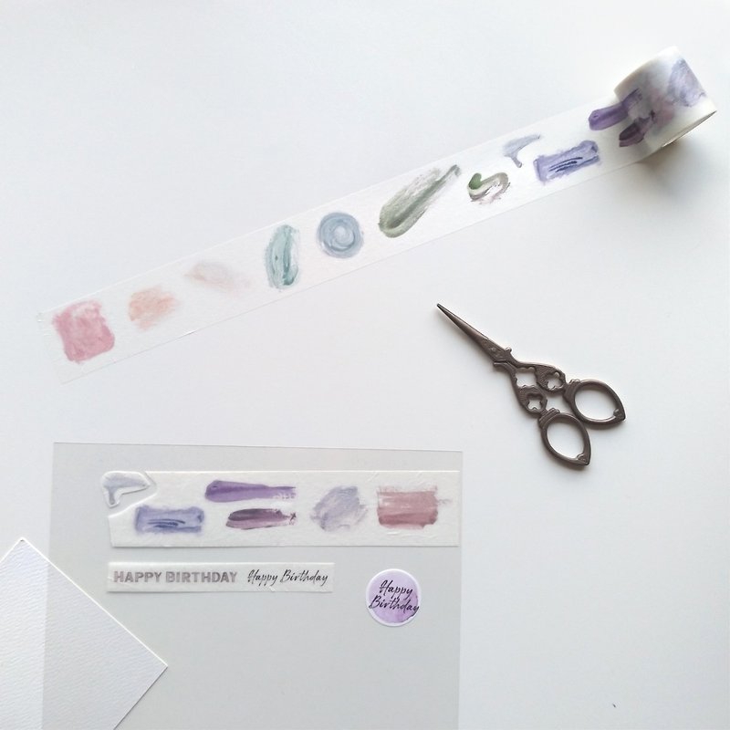 [CL Lazy Paper Tape] Nail polish color block - (A) Morandi color tie release paper. 4CMX5M - Washi Tape - Paper Multicolor