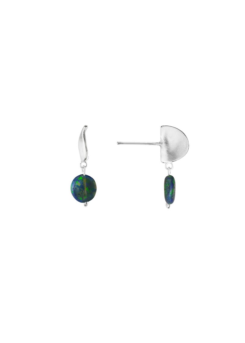 The last piece of sterling silver black opal earrings that will soon be out of print Opal Drift - ต่างหู - เครื่องประดับพลอย สีเงิน