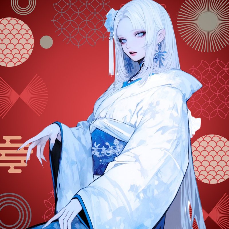 NaChiオリジナルステッカー【雪女】 - 貼紙 - 紙 藍色