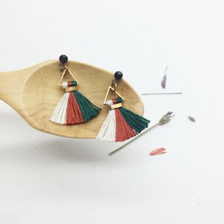 Lao Lin Groceries Travelin-3色のタッセルクリスマス限定カラーピアス/フック、イヤーピン、イヤリング