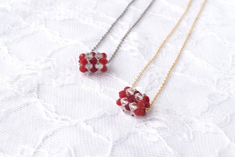 手工項鍊 gemma 擁有言語的寶石們 Flame 紅色 信念 - 項鍊 - 玻璃 紅色