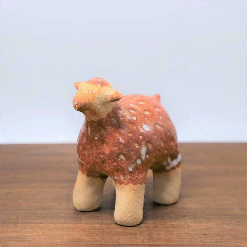 手作り陶器人形丨妖精シリーズ 羊（飾り高さ約7.5cm） - 置物 - 陶器 