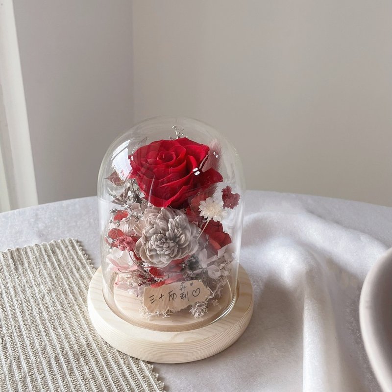【永生玻璃花盅】經典紅色 情人節禮物 紀念日 永生花盅 生日禮物 - 乾燥花/永生花 - 植物．花 