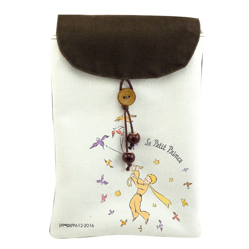 小王子經典版授權-手機袋：【帶我去旅行】( 肩背 ) - 側背包/斜背包 - 棉．麻 黃色