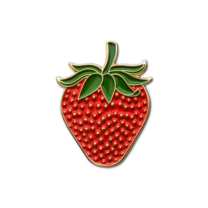 Enamel Pin Strawberry - 徽章/別針 - 琺瑯 紅色