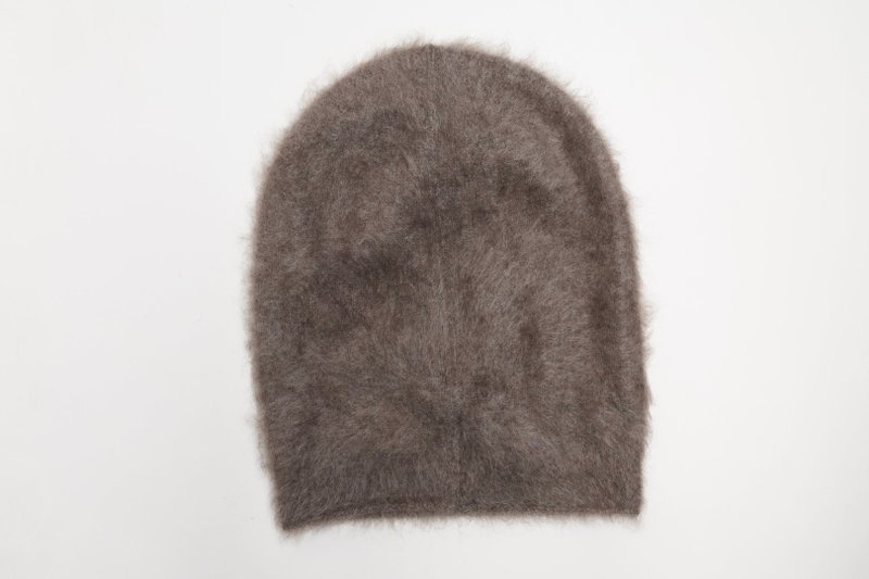 /輕暖/咖色純氂牛毛拉絨堆堆帽/輕便造型長冷帽/100%細軟氂牛絨 - 帽子 - 羊毛 咖啡色