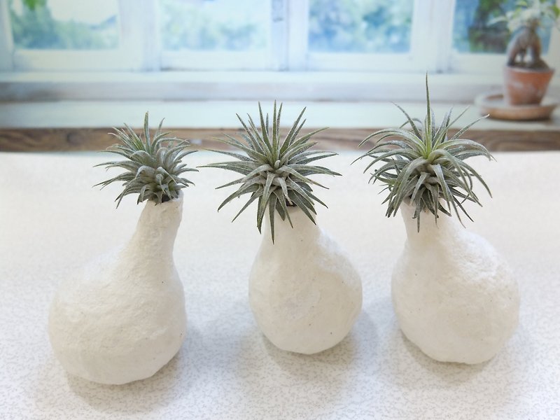 呼吸的器皿 珪藻土紙漿花器(中球) - 植栽/盆栽 - 其他材質 白色