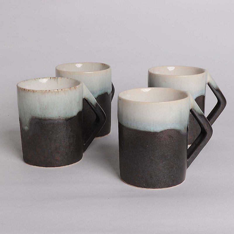 Ming bud kiln l enamel glaze gold single product coffee cup (inside white) - Mugs - Pottery Multicolor