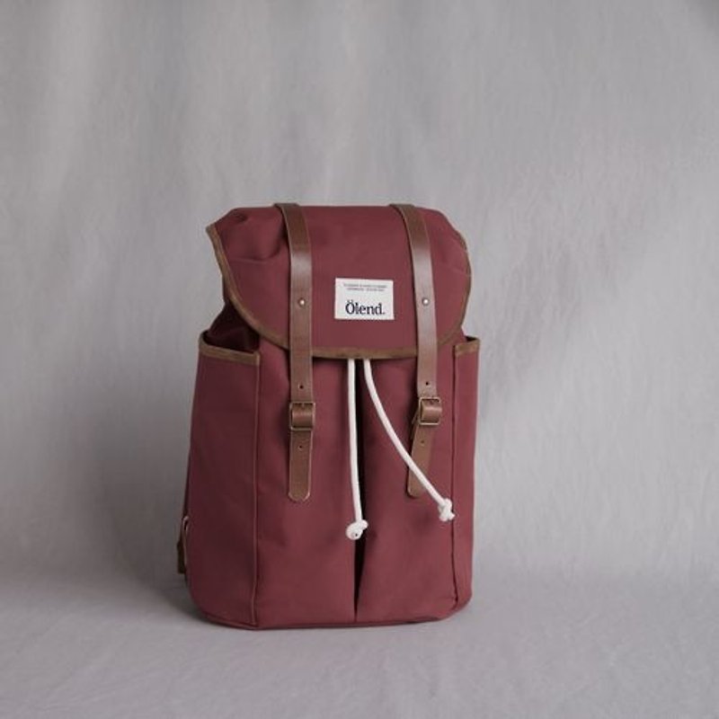 |Handmade in Spain | Ölend Sienna Canvas Backpack (Bourdeaux Red) - กระเป๋าแล็ปท็อป - วัสดุอื่นๆ สีแดง