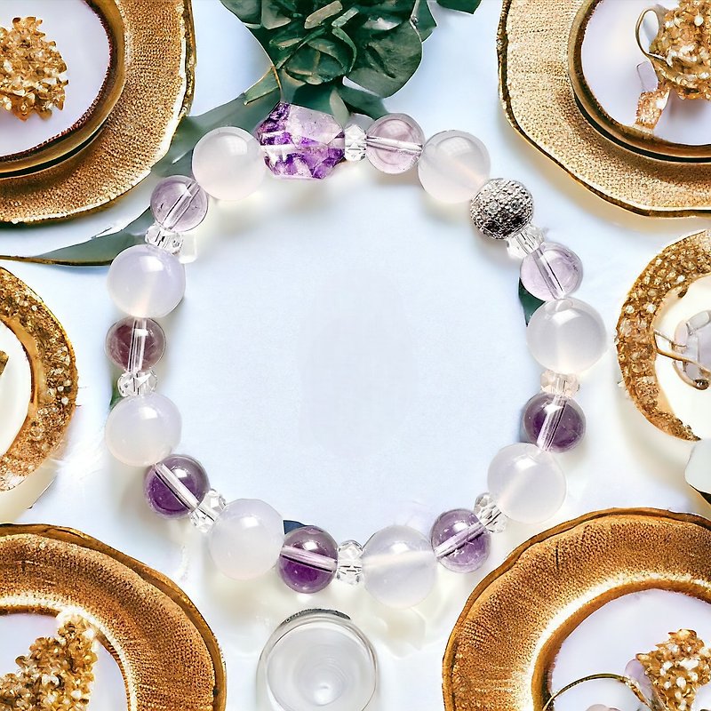 The allure of Super Seven's sparkle: Glossy Glitter Ball Bracelet - Bracelets - Stone Purple