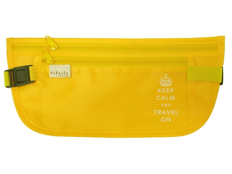 Keep Calm & Travel On Skinny Waistpocket - Yellow - Other - Polyester Yellow