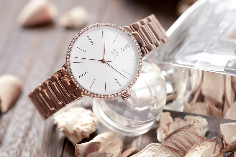 Active elegant Collection – Rose Gold - Women's Watches - Stainless Steel Gold