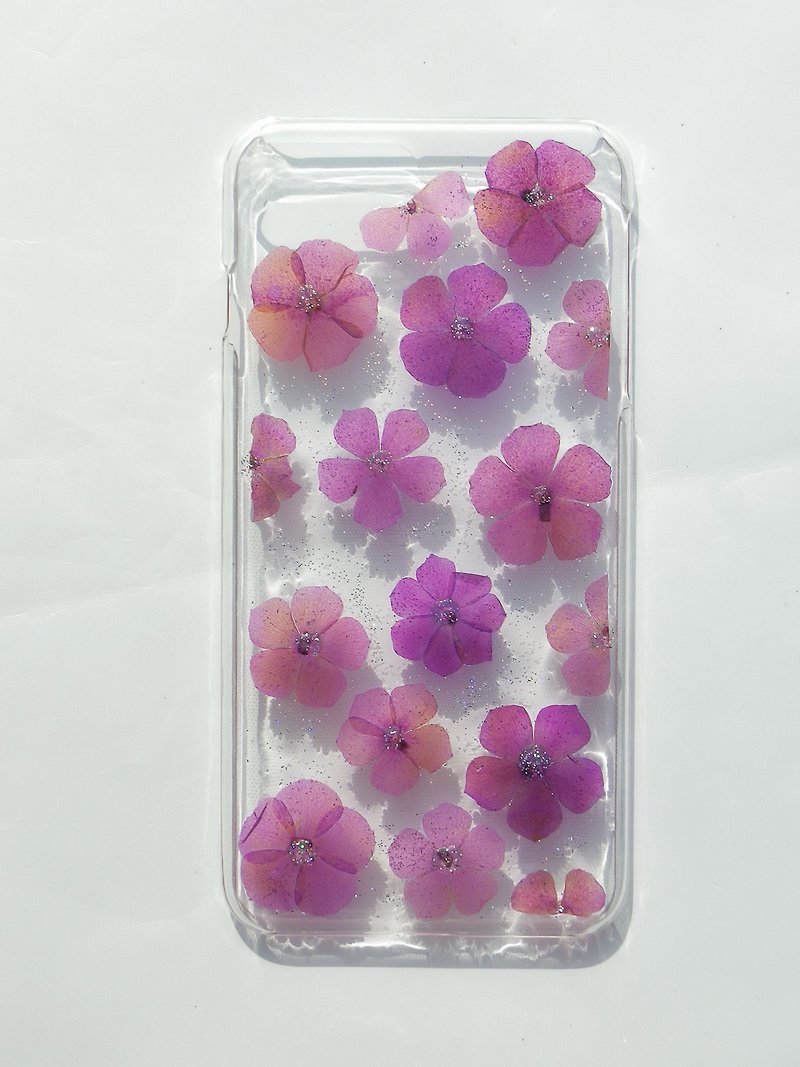 Handmade phone case, Pressed flowers phone case, iphone 7 plus, Purple Phlox drummondii - Phone Cases - Plastic Purple