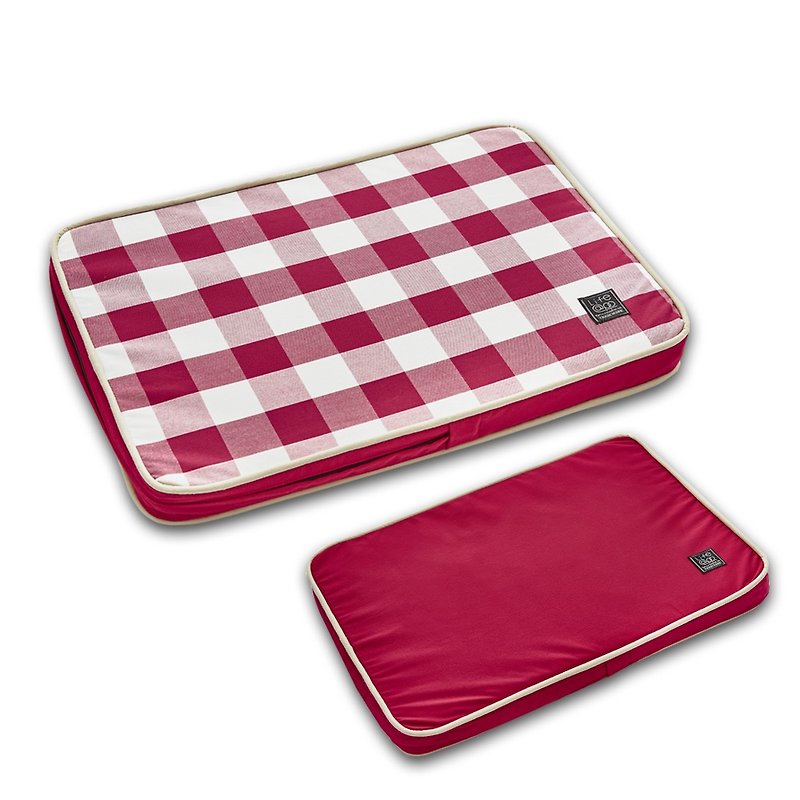 Lifeapp Pet Relief Sleeping Pad Large Plaid---S (Red White) W65 x D45 x H5 cm - Bedding & Cages - Other Materials Red