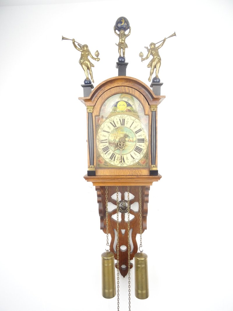 Antique Vintage Friesian Dutch Wall Clock 8 day (Warmink Wuba era) - นาฬิกา - ไม้ สีนำ้ตาล