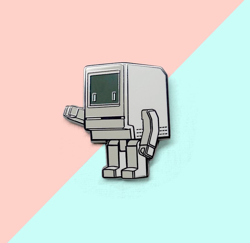 Classicbot Classic Enamel Pin - Brooches - Other Metals White