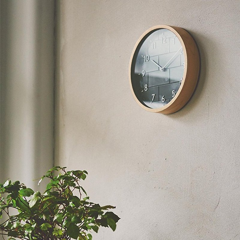Lclif-ミニマリストスタイルのタイルの壁時計（グレー） - 時計 - 木製 グレー