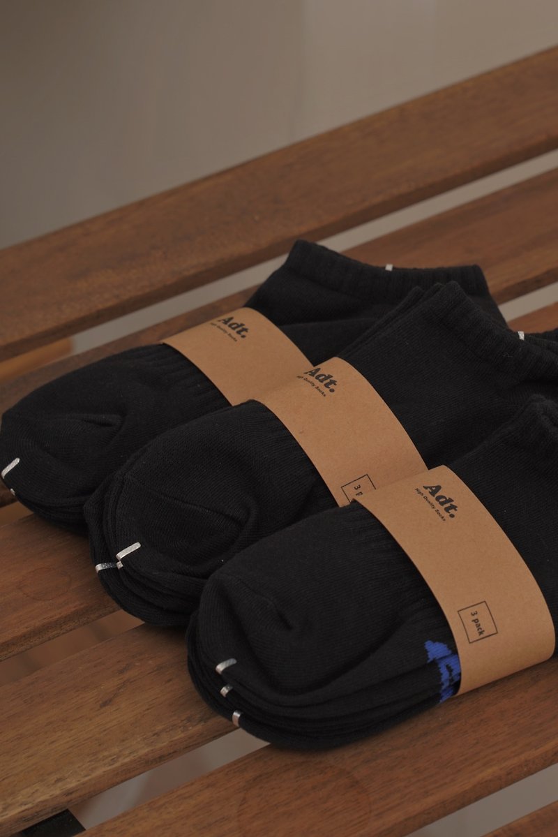 Adt. Sports socks - ถุงเท้า - ผ้าฝ้าย/ผ้าลินิน สีดำ