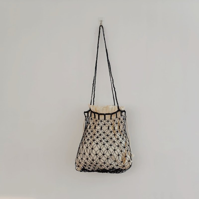 Macrame 編織包 (summer) - 手提包/手提袋 - 棉．麻 黑色