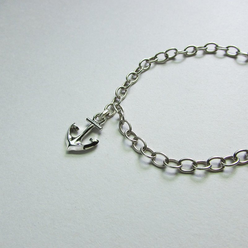 anchor bracelet | mittag jewelry | handmade and made in Taiwan - สร้อยข้อมือ - เงิน สีเงิน