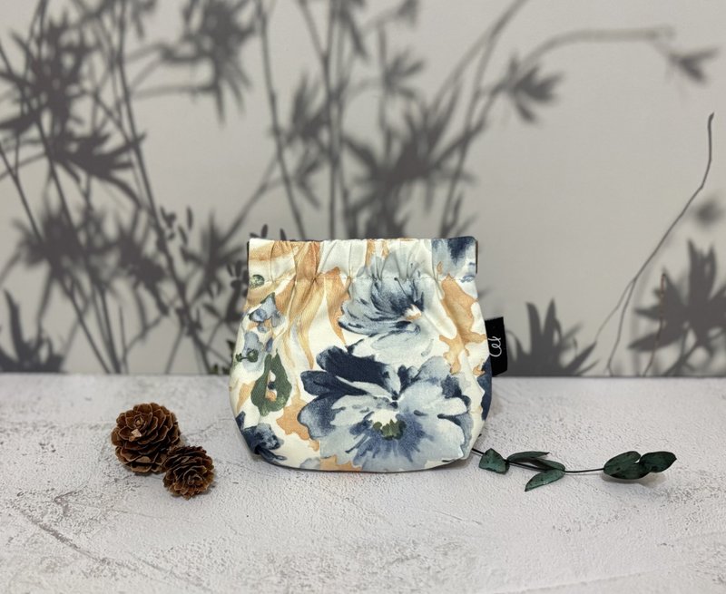 10cm 彈片口金小物袋-華麗花語 - 零錢包/小錢包 - 棉．麻 