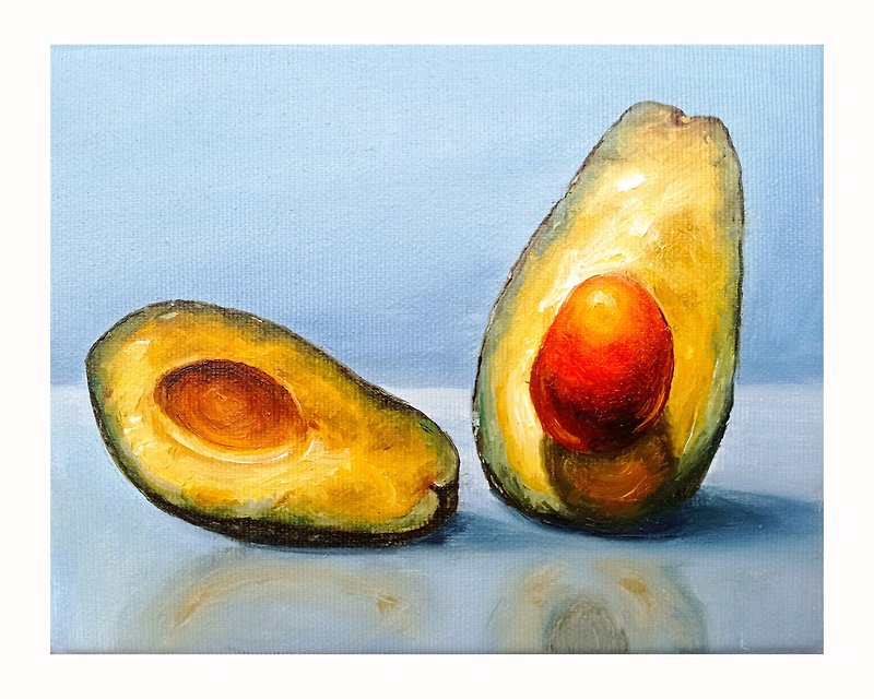 Avocado Painting Hanging Picture Fruit Wall Art Oil Painting Wall Decor - Posters - Other Materials Multicolor