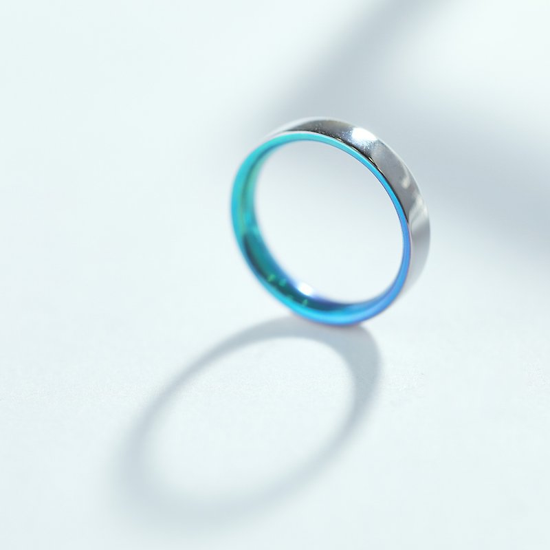 4mm Simple Flat Ring inner Color Summery Gradation - General Rings - Other Metals Blue
