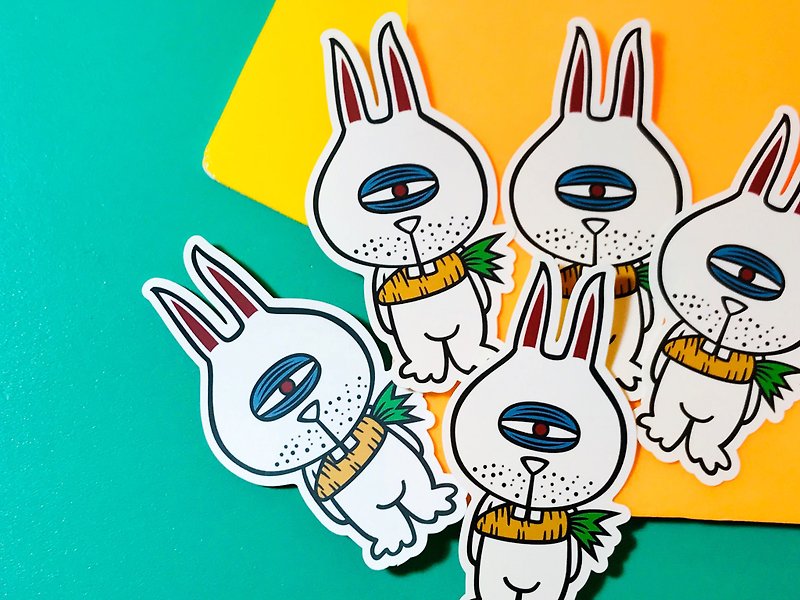 Rabbit eyelids / stickers - สติกเกอร์ - วัสดุกันนำ้ ขาว