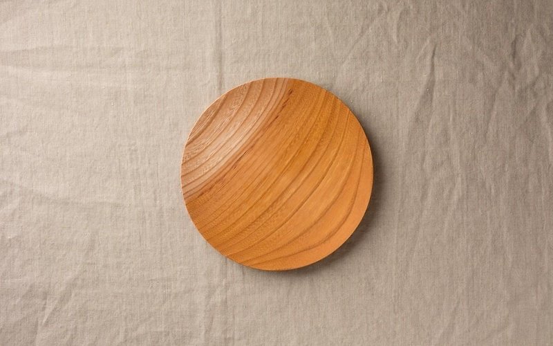 Wood 18cm of the potter's wheel grind of wooden plate Zelkova (Zelkova) 09 - Small Plates & Saucers - Wood Khaki