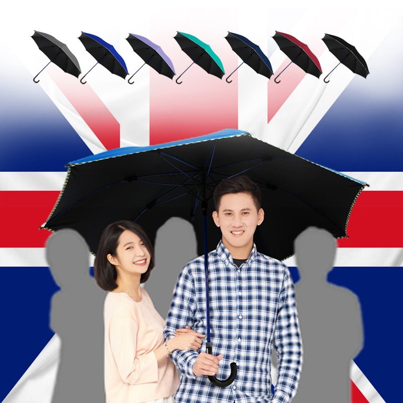 [TDN] Duke Cool Umbrella Extra Large Cover Vinyl Automatic Upright Umbrella Lightning Protection Fairy Umbrella (Tiffin Blue) - ร่ม - วัสดุกันนำ้ สีม่วง