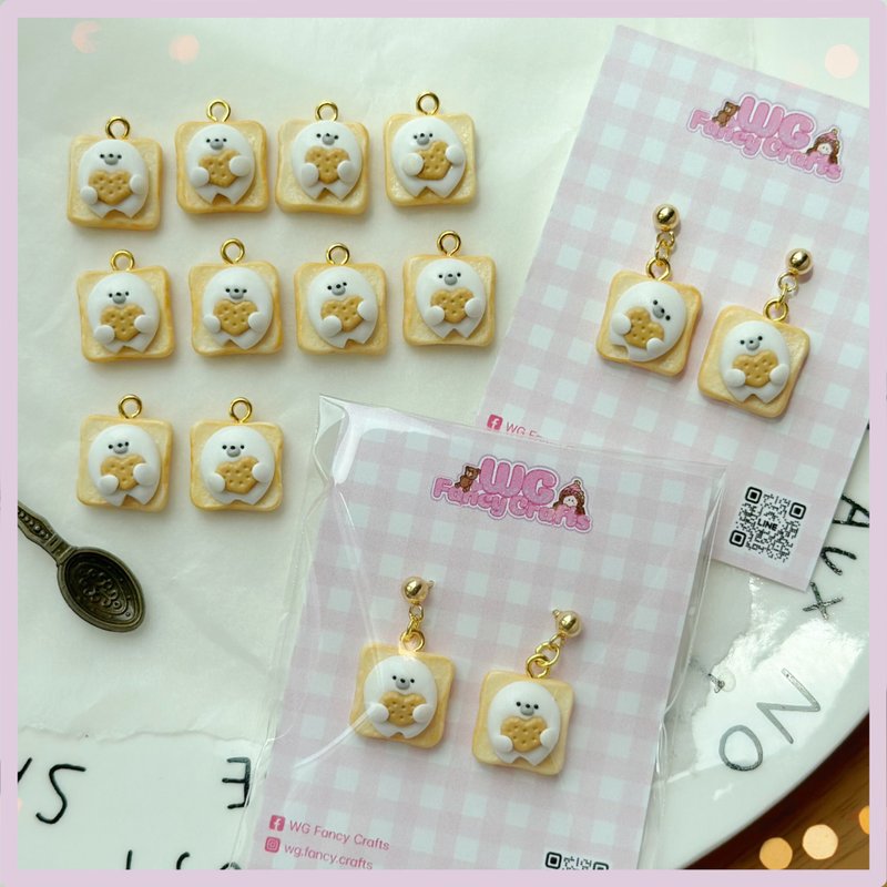 Handmade Kawaii Earrings - 耳環/耳夾/耳骨夾 - 黏土 