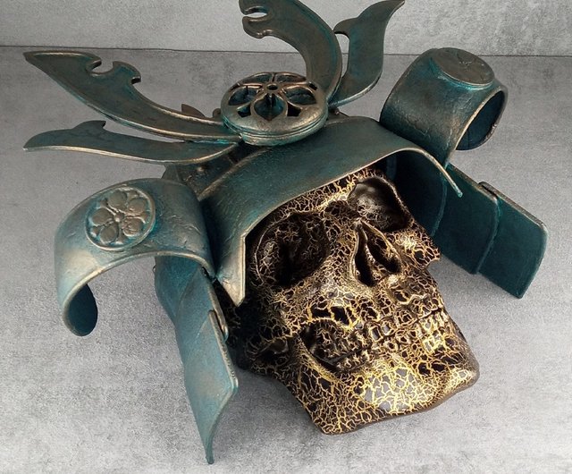 ミニ 3D サムライ スカル、ウォール デコレーション：日本の戦士