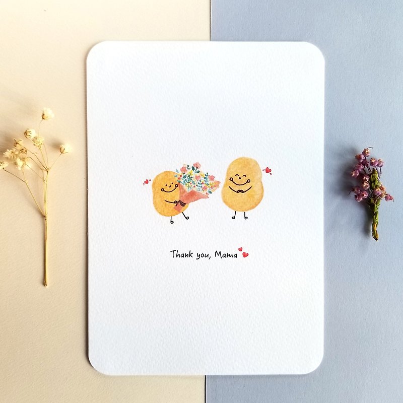 [Mother's Day Card] Little Potato Postcard-Thank you mom - การ์ด/โปสการ์ด - กระดาษ สีม่วง