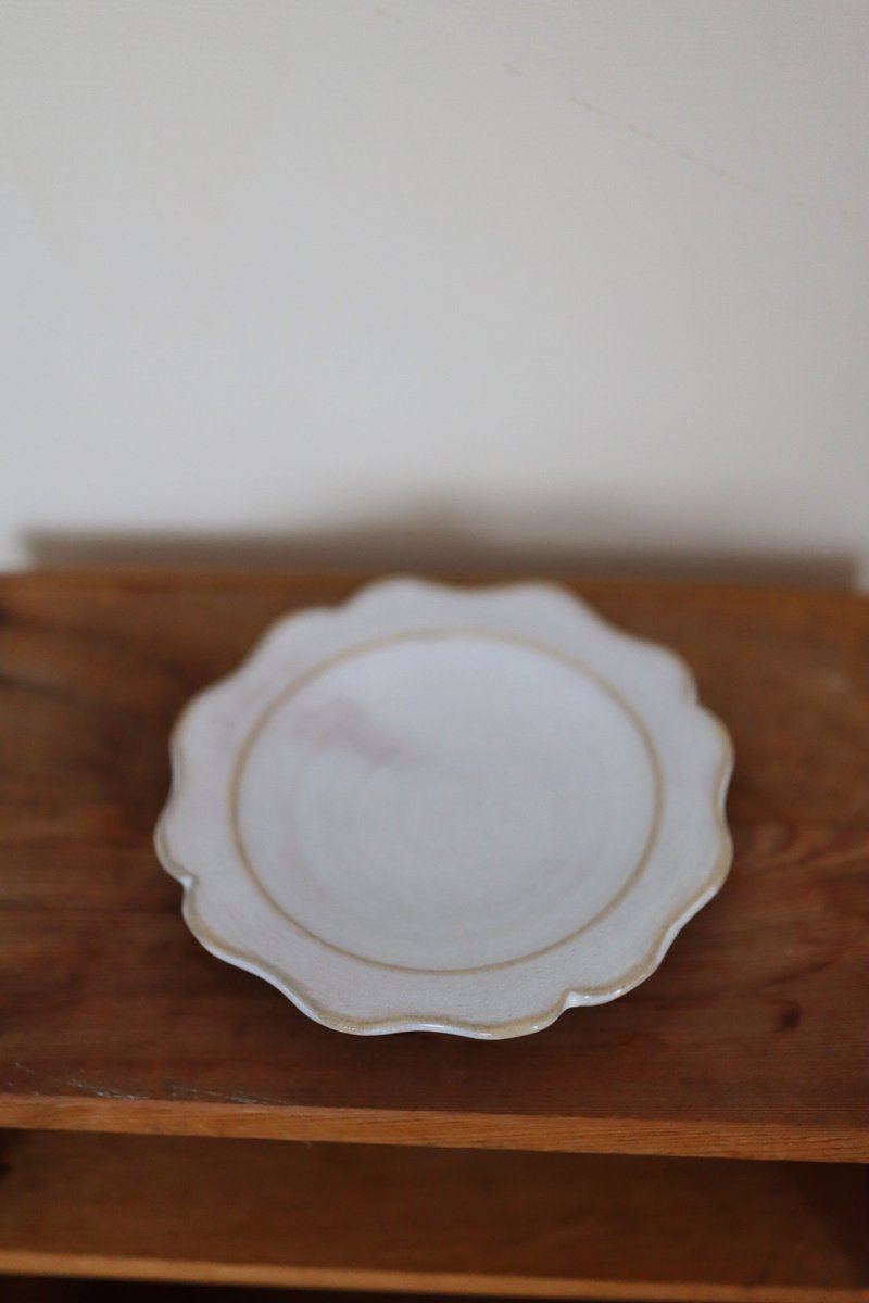 Bright white glazed lace plate - Plates & Trays - Pottery White