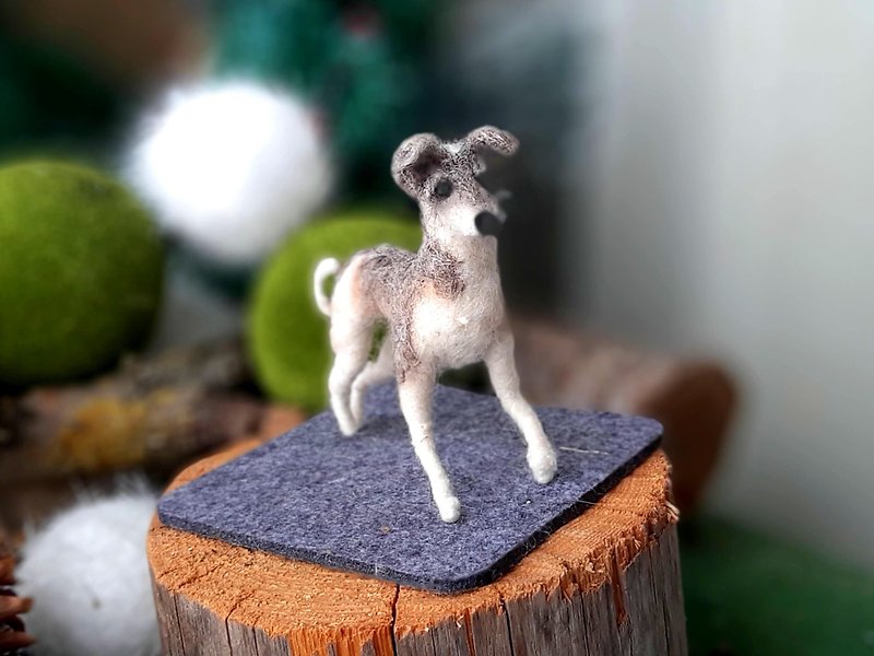 GREYHOUND Dollhouse miniatures Needle felted animals Wool felt dog figurines