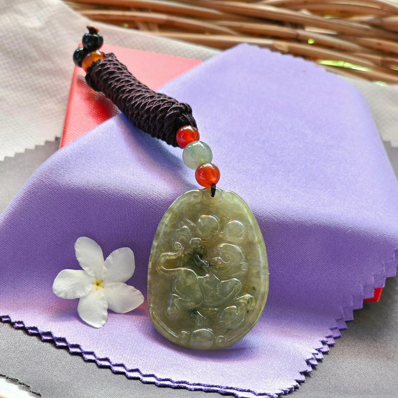 Zodiac Jade Pendant Jade Honey Hand Carved Decorated Burmese Natural Jadeite - 其他 - 玉石 黃色