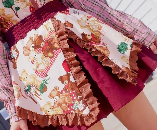 クマ柄ヴィンテージシャツとスカートのセット - ショップ magnolia