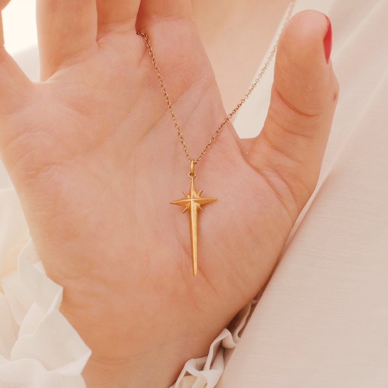 Star pendant - Hope & Conscience collection. Sterling silver, 14K gold pendant - Necklaces - Sterling Silver Gold