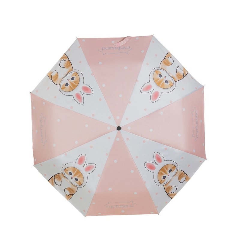 【MOFUSAND】MoFUSAND SPF50+ Vinyl Automatic Umbrella-Mao Rabbit Pink - ร่ม - วัสดุอื่นๆ สึชมพู