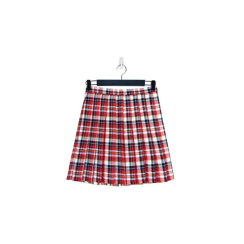 A‧PRANK :DOLLY :: Vintage VINTAGE Plaid Pleated Skirt (S806018) - Skirts - Cotton & Hemp Red