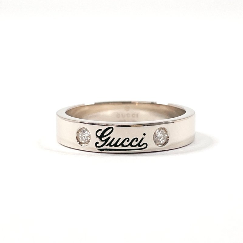 【日本直送 中古美品】11号 グッチ GUCCI リング・指輪 アイコン プリント K18ホワイトゴールド/ダイヤモンド アクセサリー - 戒指 - 貴金屬 銀色