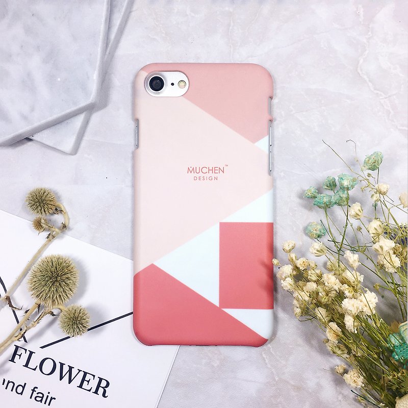 Peach Pink Geometric Square-Hard Case (iPhone.Samsung, HTC, Sony.ASUS phone case) - Phone Cases - Plastic Pink