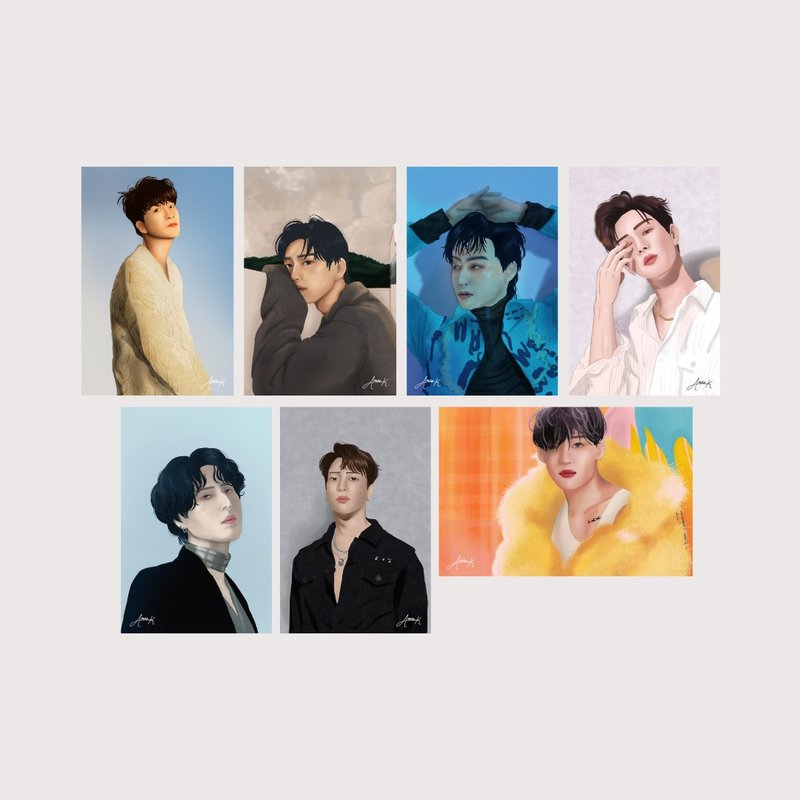 GOT7 postcard K-pop postcard - 卡片/明信片 - 紙 多色