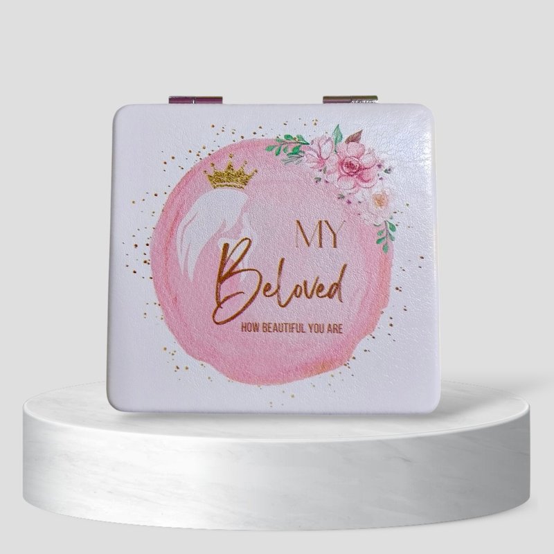My beloved雙面皮革隨身鏡化妝鏡/禮物/福音禮品/幸福小組 - 彩妝刷具/鏡子/梳子 - 其他金屬 
