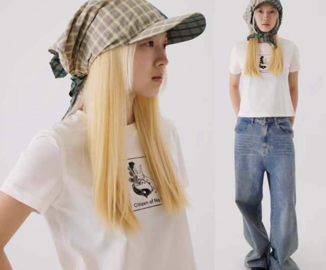 Hat with Tail 拼色格紋頭巾棒球帽無性別穿搭CONP: Citizen of