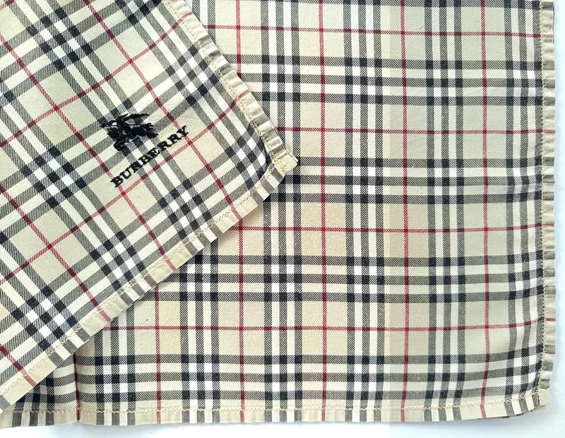 Burberry Vintage Handkerchief Beige Nova Check 18.5 x 18.5 inches - 手帕 - 棉．麻 卡其色