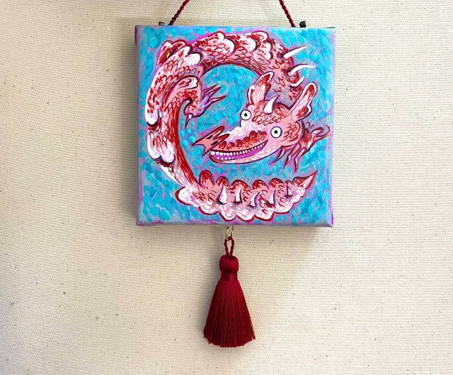 原画ドラゴン。レッドドラゴンアート。ドラゴンからの贈り物