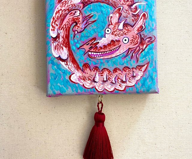 原画ドラゴン。レッドドラゴンアート。ドラゴンからの贈り物