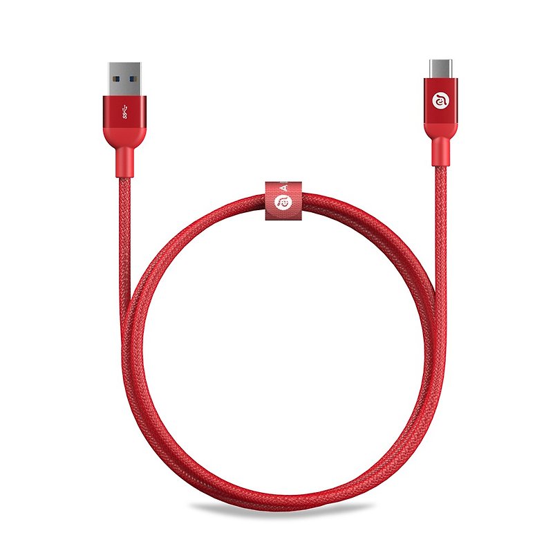 CASA USB-C - USB 3.1 Metal Braided Wire 1M Red - ที่ชาร์จ - โลหะ สีแดง